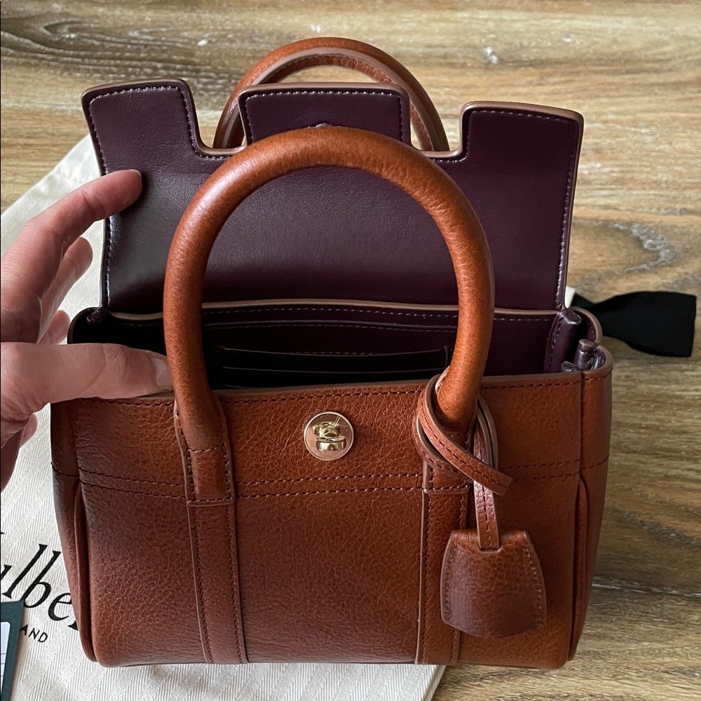 Mulberry Mini Bayswater Legacy Tote in Oak Vegetable Tanned Leather - Picture 12 of 16